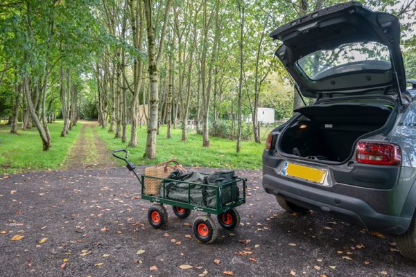 Log carrying trollies for use at the Shepherds huts located at Great Ashley Farm in Bradford On Avon